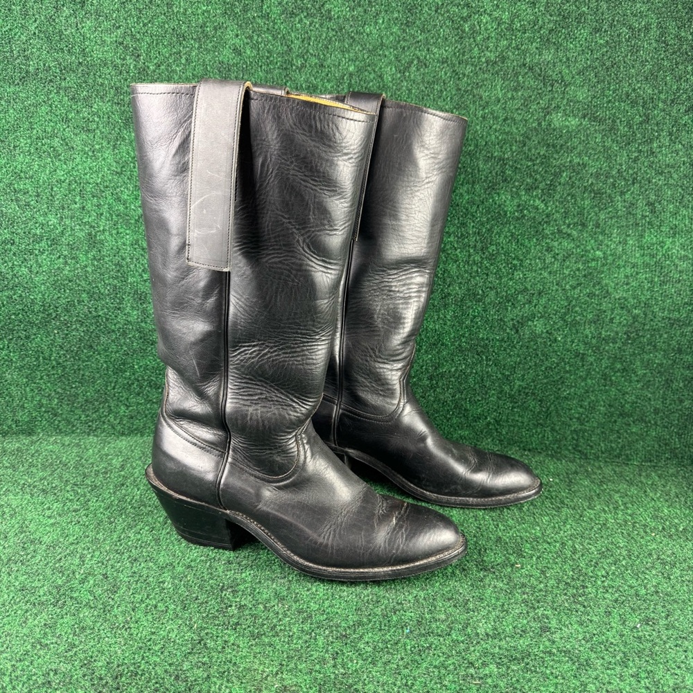 Anderson Beans Boots Men’s Size 9 D Black Leather Cowboy Boot Made In USA